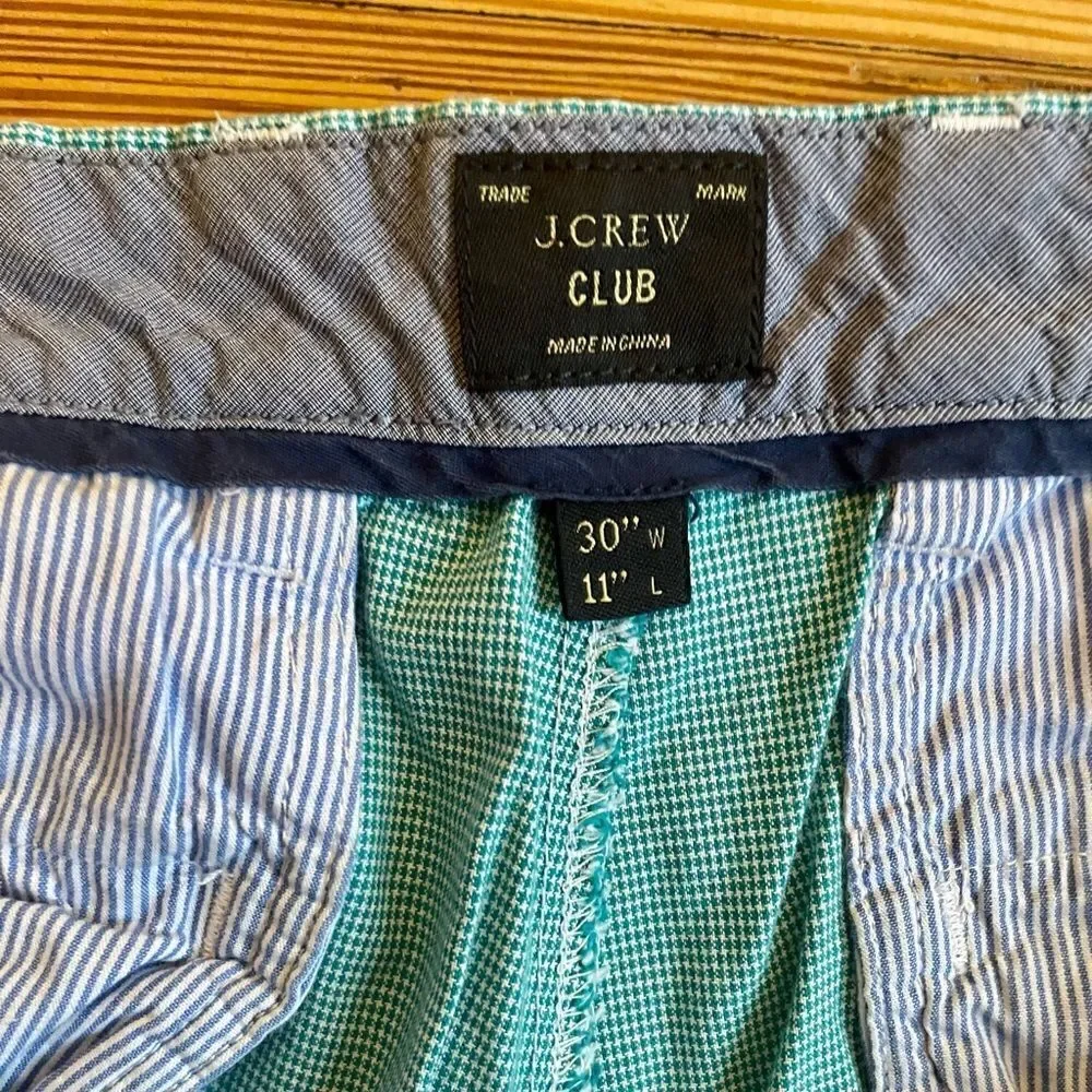 J. Crew cotton club shorts. Size 30”.